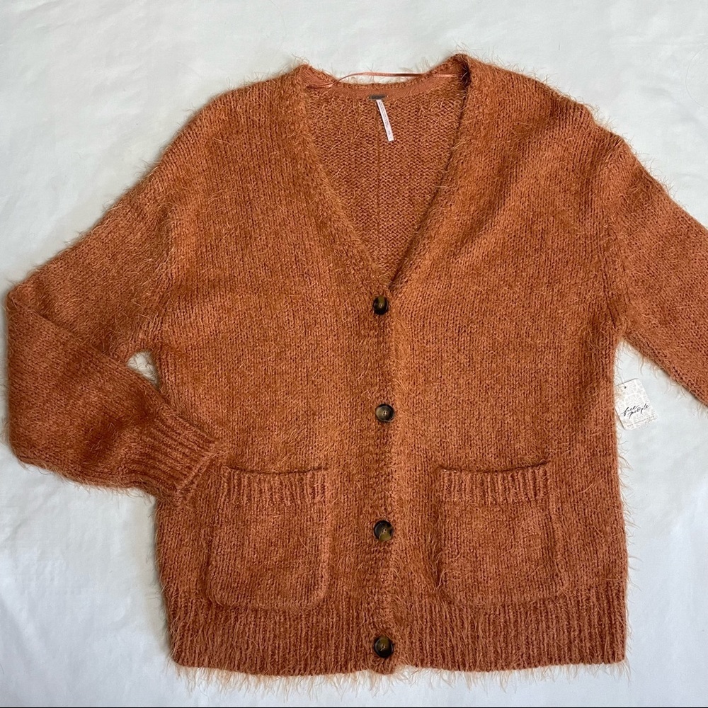 NWT New $148 Free People Nevermind Cider Oversized Cardigan Size S - Picture 6 of 12